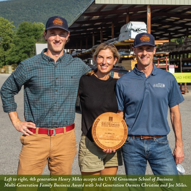 awardimage2 2 | r.k. MILES, INC. AWARDED UVM GROSSMAN SCHOOL OF BUSINESS 2020 MULTI-GEN FAMILY BUSINESS AWARD